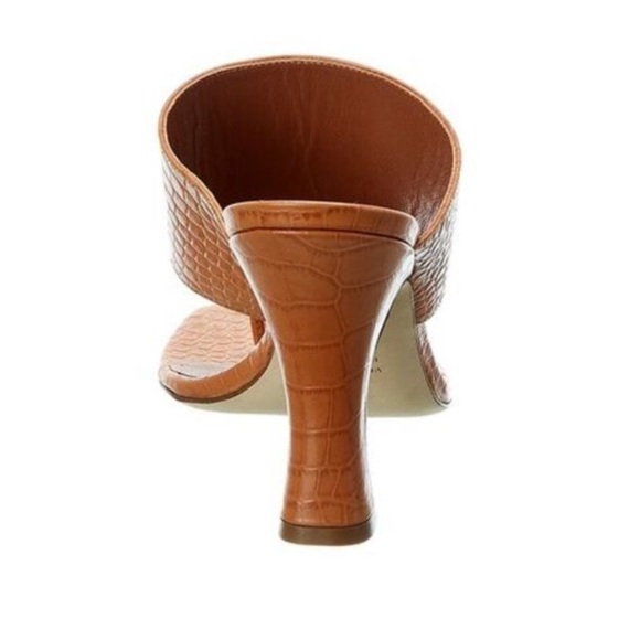 Paris Texas Croc-Embossed Leather Heeled Thong Sandal sz 36.5 - Picture 2 of 8